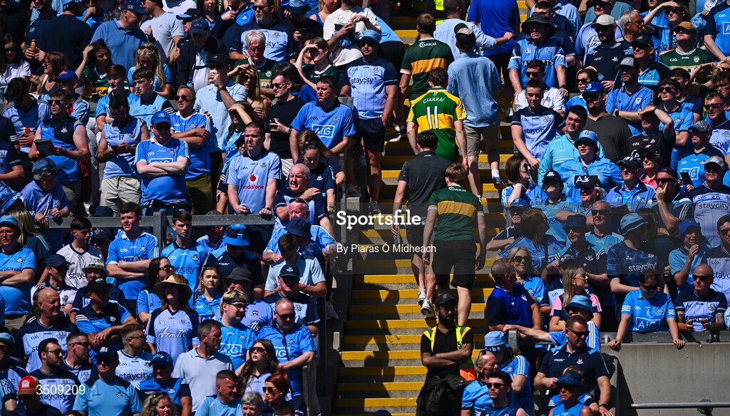 12 July 2026; Supporters on Hill 16 before the GAA Football All-Ireland Senior Championship semi-final match between Dublin and Kerry at Croke Park in Dublin. Photo by Piaras Ó Mídheach/Sportsfile