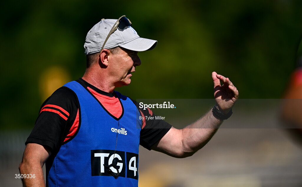 12 July 2026; Down manager Colm Donnelly during the LGFA TG4 All-Ireland Intermediate Championship semi-final match between Down and Fermanagh at St Tiernach’s Park in Clones, Monaghan. Photo by Tyler Miller/Sportsfile