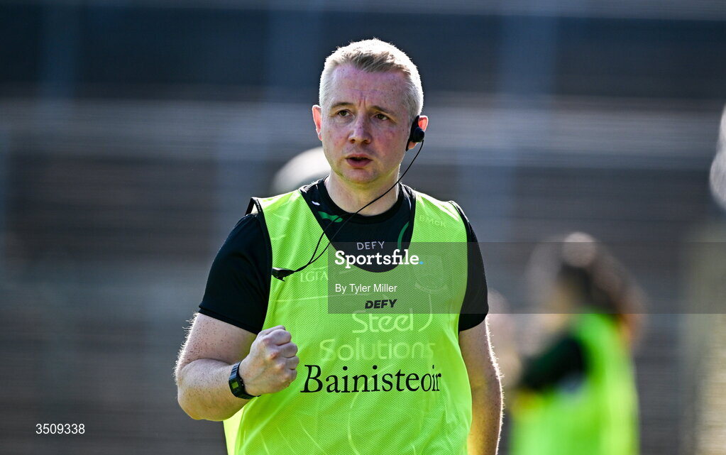 12 July 2026; Fermanagh manager Barry McKenna during the LGFA TG4 All-Ireland Intermediate Championship semi-final match between Down and Fermanagh at St Tiernach’s Park in Clones, Monaghan. Photo by Tyler Miller/Sportsfile