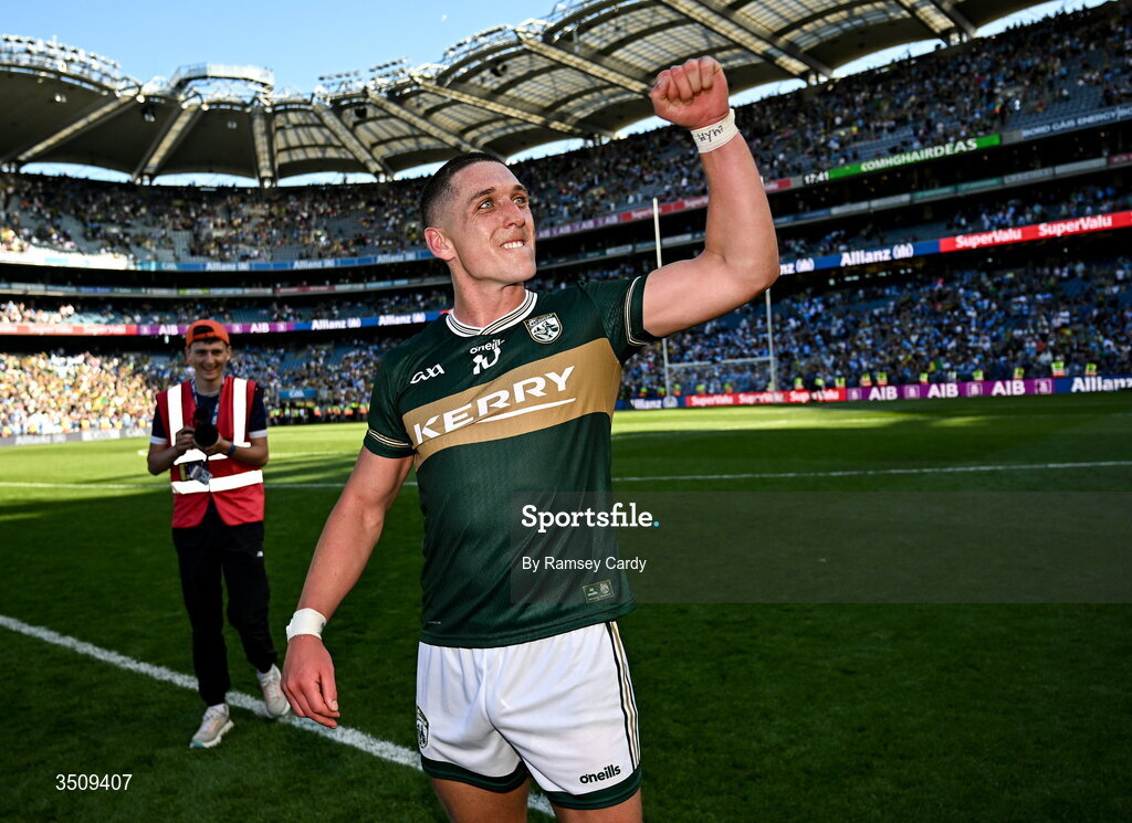 12 July 2026; Joe O'Connor of Kerry after the GAA Football All-Ireland Senior Championship semi-final match between Dublin and Kerry at Croke Park in Dublin. Photo by Ramsey Cardy/Sportsfile