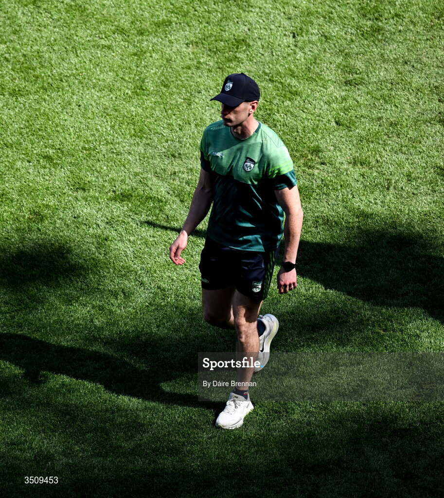 12 July 2026; Injured Kerry captain Paul Geaney ahead of the GAA Football All-Ireland Senior Championship semi-final match between Dublin and Kerry at Croke Park in Dublin. Photo by Daire Brennan/Sportsfile