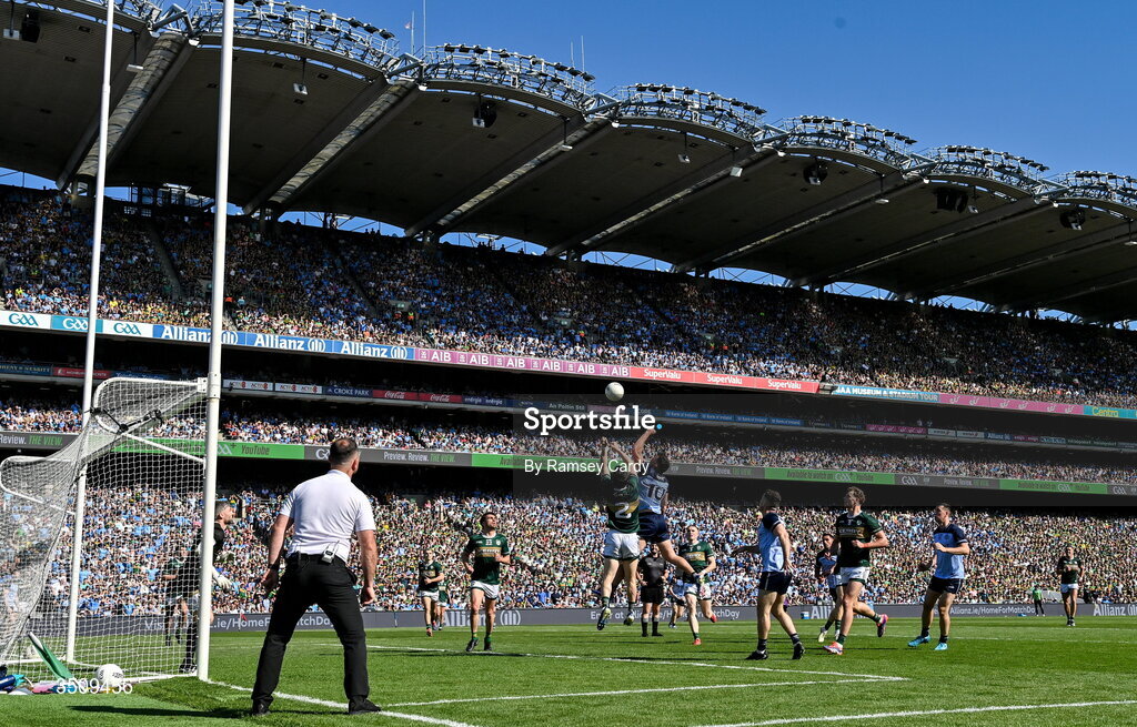 12 July 2026; A general view of action during the GAA Football All-Ireland Senior Championship semi-final match between Dublin and Kerry at Croke Park in Dublin. Photo by Ramsey Cardy/Sportsfile