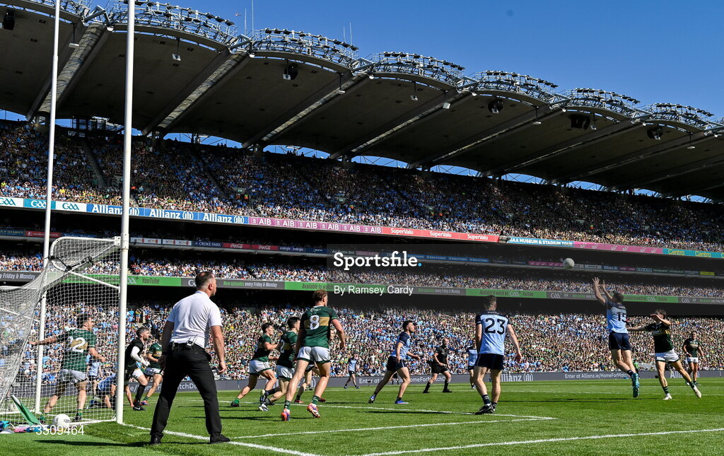 12 July 2026; A general view of action during the GAA Football All-Ireland Senior Championship semi-final match between Dublin and Kerry at Croke Park in Dublin. Photo by Ramsey Cardy/Sportsfile
