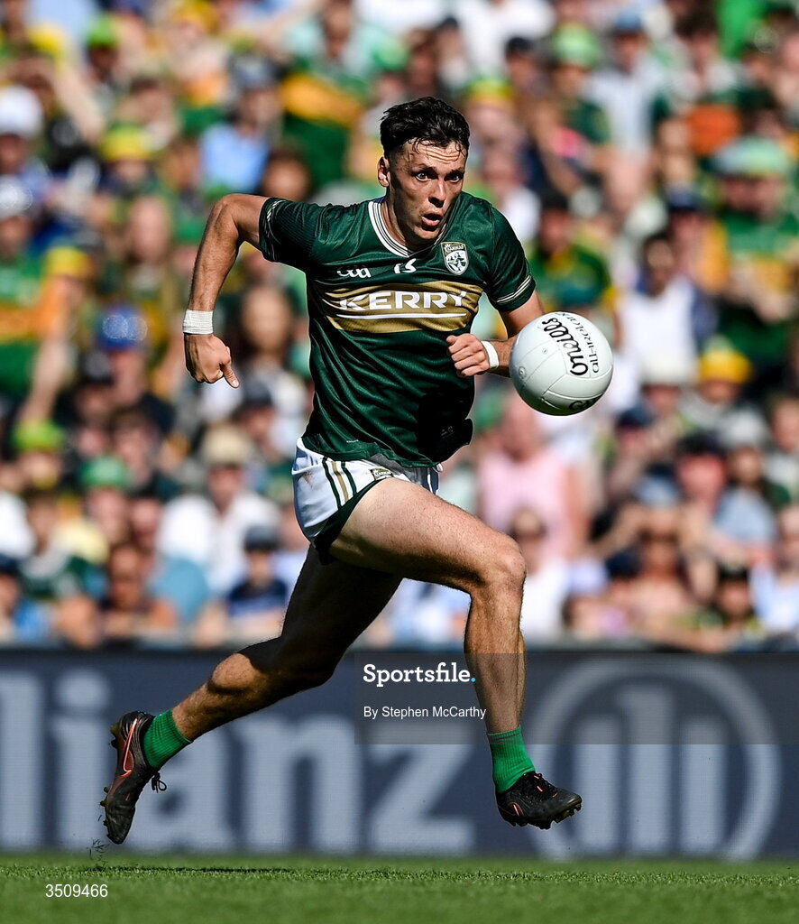 12 July 2026; David Clifford of Kerry during the GAA Football All-Ireland Senior Championship semi-final match between Dublin and Kerry at Croke Park in Dublin. Photo by Stephen McCarthy/Sportsfile