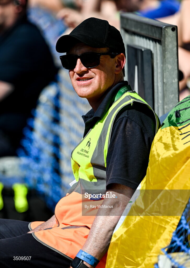 12 July 2026; Referee David Coldrick, who officiated at the GAA Football All-Ireland Senior Championship semi-final match between Mayo and Louth, watches the game as a 'Croke Park Voluntary Steward' during the GAA Football All-Ireland Senior Championship semi-final match between Dublin and Kerry at Croke Park in Dublin. Photo by Ray McManus/Sportsfile