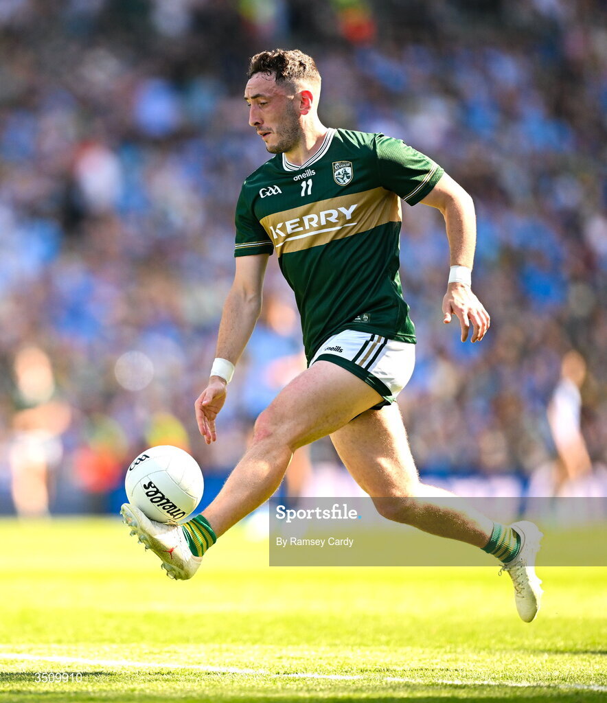 12 July 2026; Paudie Clifford of Kerry during the GAA Football All-Ireland Senior Championship semi-final match between Dublin and Kerry at Croke Park in Dublin. Photo by Ramsey Cardy/Sportsfile