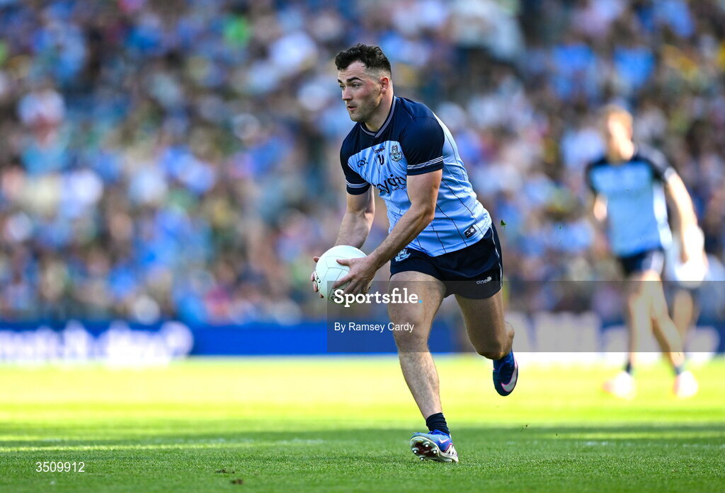 12 July 2026; Colm Basquel of Dublin during the GAA Football All-Ireland Senior Championship semi-final match between Dublin and Kerry at Croke Park in Dublin. Photo by Ramsey Cardy/Sportsfile