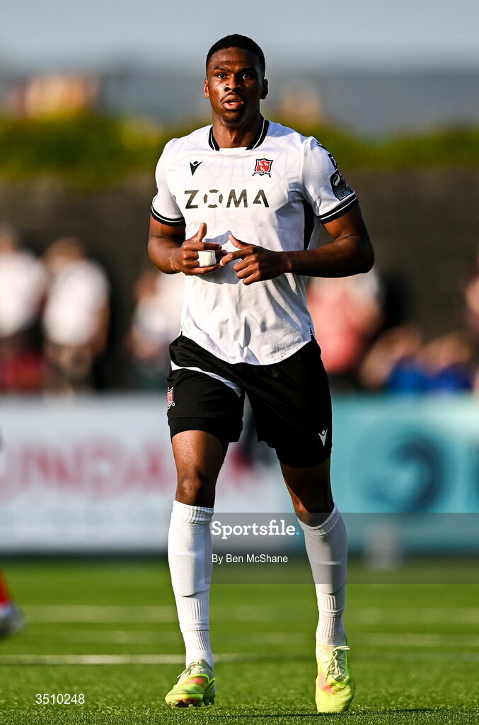 10 July 2026; Mayowa Animasahun of Dundalk during the SSE Airtricity Men’s Premier Division match between Dundalk and Drogheda United at Oriel Park in Dundalk, Louth. Photo by Ben McShane/Sportsfile