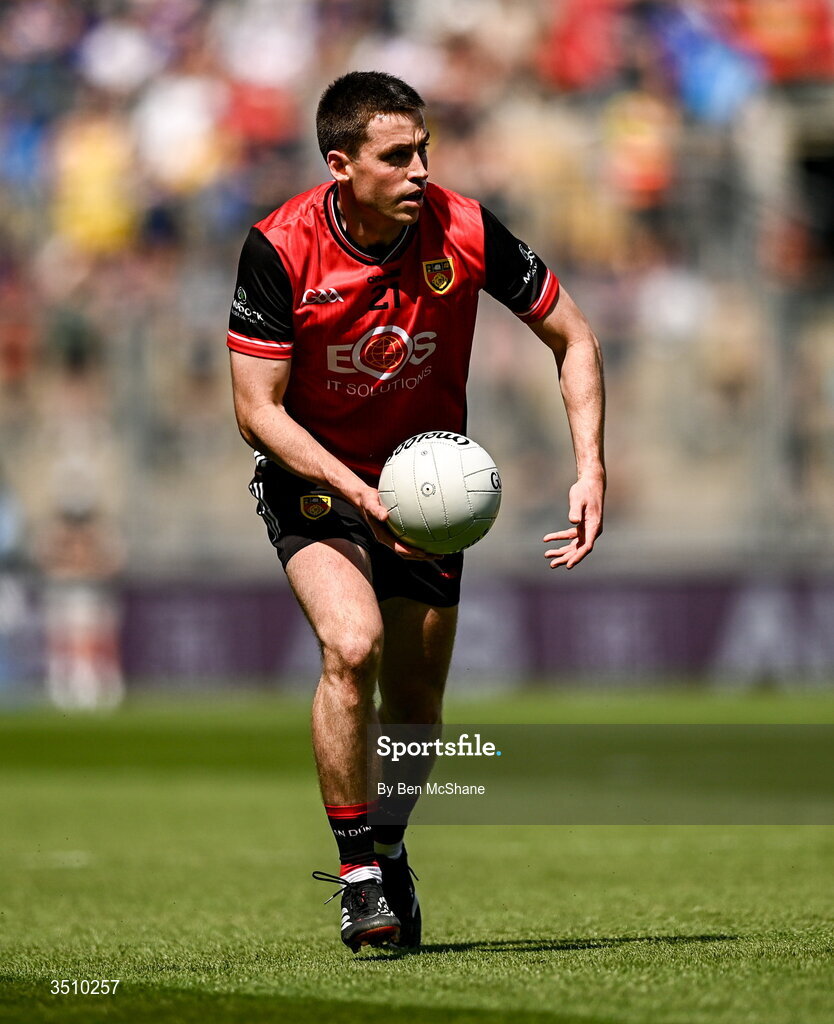 11 July 2026; Ruairi McCormack of Down during the Tailteann Cup final match between Down and Wicklow at Croke Park in Dublin. Photo by Ben McShane/Sportsfile