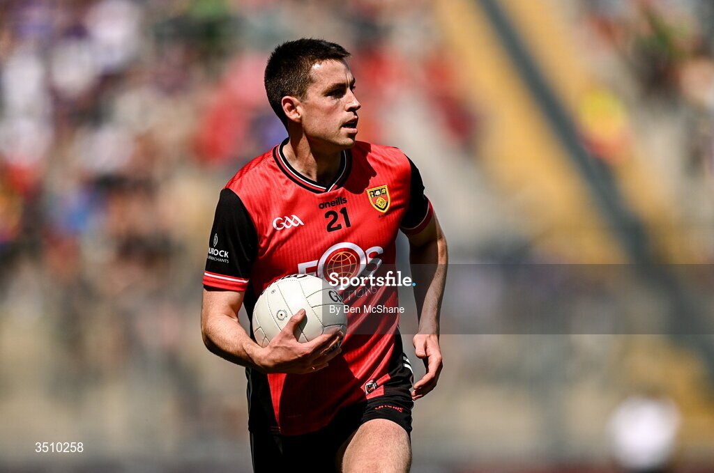 11 July 2026; Ruairi McCormack of Down during the Tailteann Cup final match between Down and Wicklow at Croke Park in Dublin. Photo by Ben McShane/Sportsfile