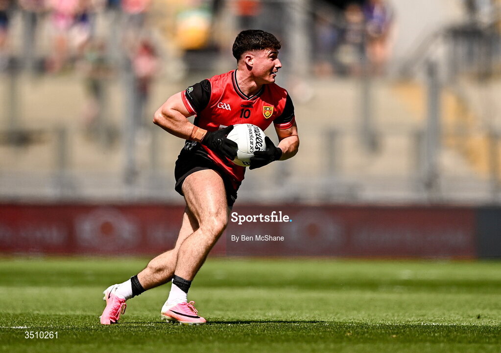 11 July 2026; Daniel Guinness of Down during the Tailteann Cup final match between Down and Wicklow at Croke Park in Dublin. Photo by Ben McShane/Sportsfile