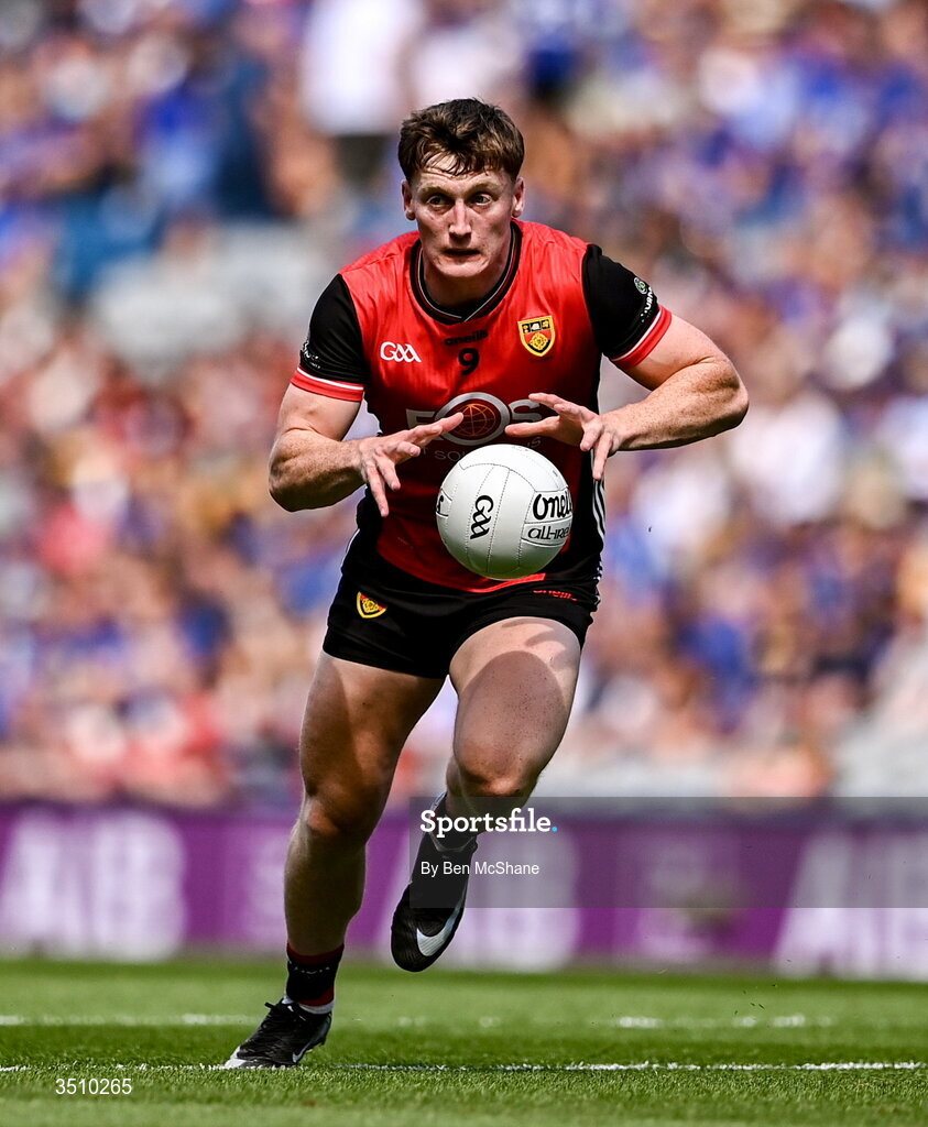 11 July 2026; Odhran Murdock of Down during the Tailteann Cup final match between Down and Wicklow at Croke Park in Dublin. Photo by Ben McShane/Sportsfile