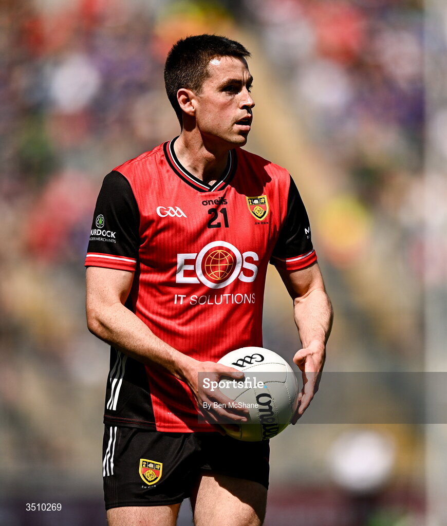 11 July 2026; Ruairi McCormack of Down during the Tailteann Cup final match between Down and Wicklow at Croke Park in Dublin. Photo by Ben McShane/Sportsfile
