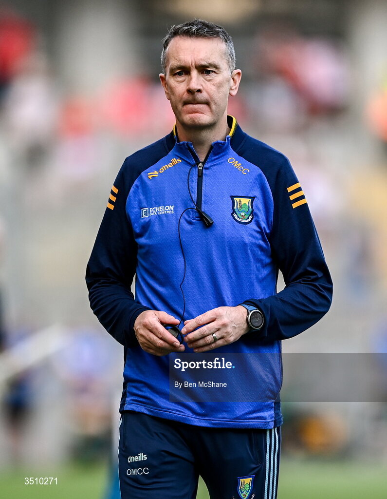 11 July 2026; Wicklow manager Oisín McConville during the Tailteann Cup final match between Down and Wicklow at Croke Park in Dublin. Photo by Ben McShane/Sportsfile