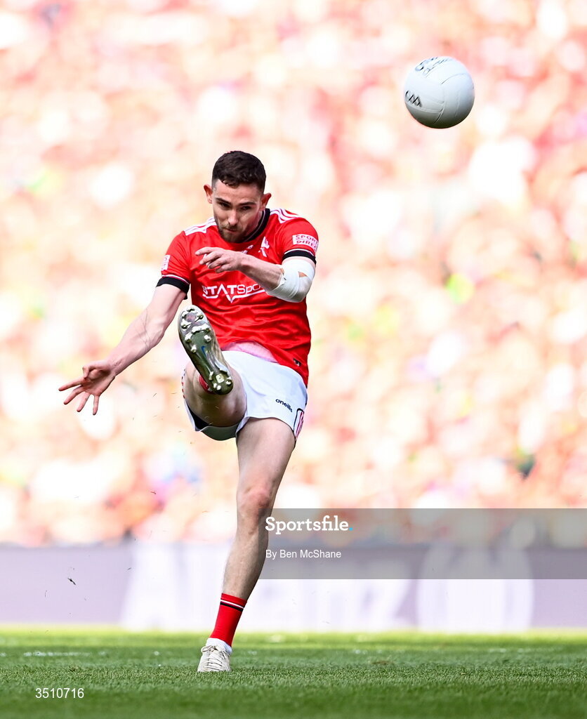 11 July 2026; Ciaran Downey of Louth during the GAA Football All-Ireland Senior Championship semi-final match between Mayo and Louth at Croke Park in Dublin. Photo by Ben McShane/Sportsfile