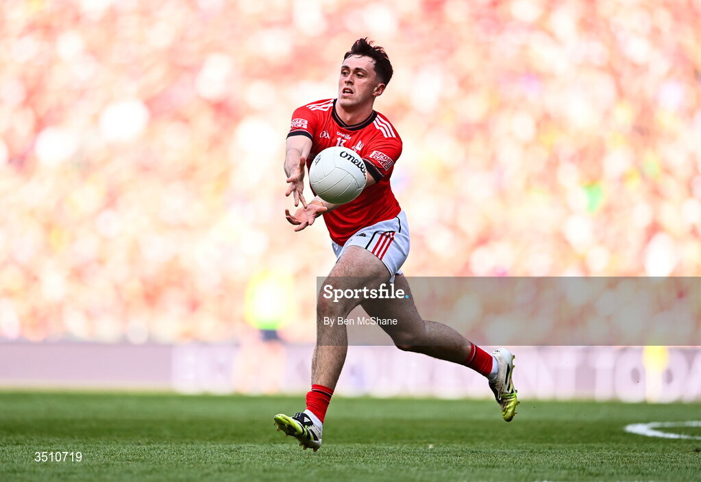 11 July 2026; Kieran McArdle of Louth during the GAA Football All-Ireland Senior Championship semi-final match between Mayo and Louth at Croke Park in Dublin. Photo by Ben McShane/Sportsfile