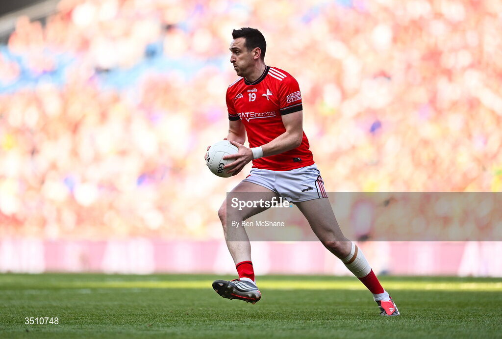 11 July 2026; Tommy Durnin of Louth during the GAA Football All-Ireland Senior Championship semi-final match between Mayo and Louth at Croke Park in Dublin. Photo by Ben McShane/Sportsfile