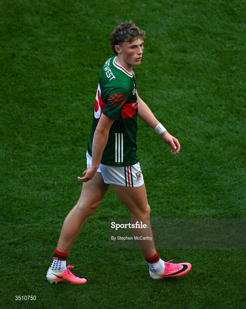 11 July 2026; Kobe McDonald of Mayo during the GAA Football All-Ireland Senior Championship semi-final match between Mayo and Louth at Croke Park in Dublin. Photo by Stephen McCarthy/Sportsfile