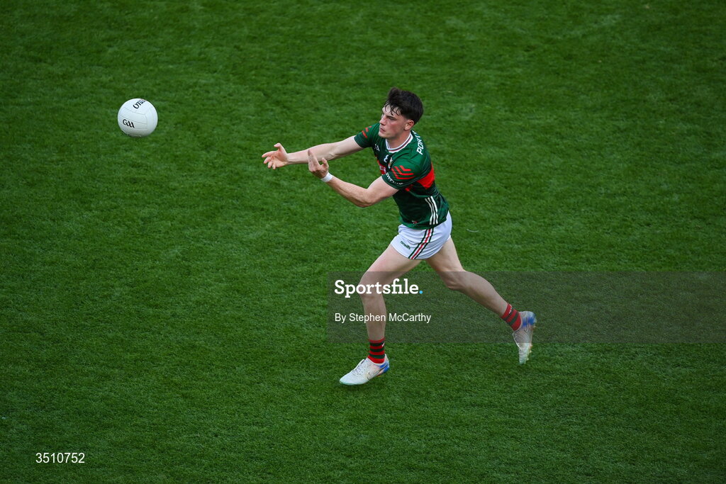 11 July 2026; Bob Tuohy of Mayo during the GAA Football All-Ireland Senior Championship semi-final match between Mayo and Louth at Croke Park in Dublin. Photo by Stephen McCarthy/Sportsfile