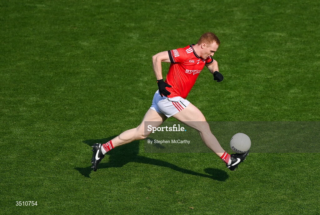 11 July 2026; Donal McKenny of Louth during the GAA Football All-Ireland Senior Championship semi-final match between Mayo and Louth at Croke Park in Dublin. Photo by Stephen McCarthy/Sportsfile