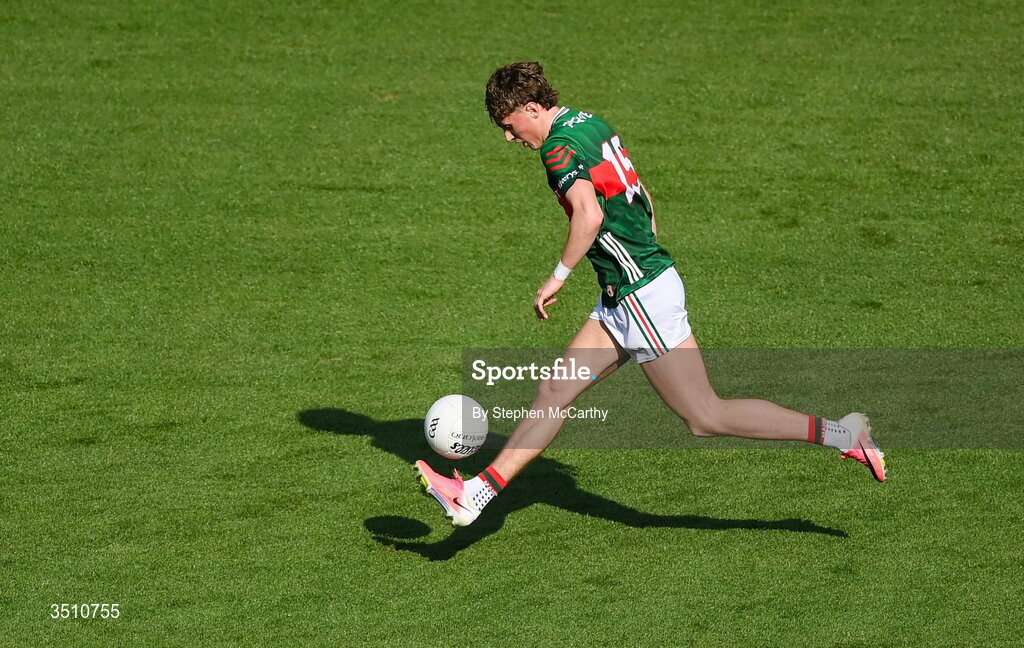 11 July 2026; Kobe McDonald of Mayo during the GAA Football All-Ireland Senior Championship semi-final match between Mayo and Louth at Croke Park in Dublin. Photo by Stephen McCarthy/Sportsfile