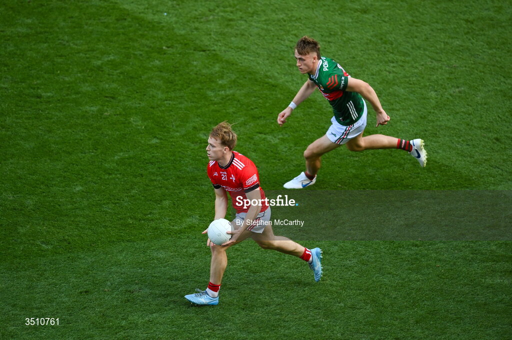 11 July 2026; Ciaran Keenan of Louth during the GAA Football All-Ireland Senior Championship semi-final match between Mayo and Louth at Croke Park in Dublin. Photo by Stephen McCarthy/Sportsfile