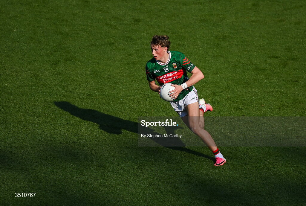 11 July 2026; Kobe McDonald of Mayo during the GAA Football All-Ireland Senior Championship semi-final match between Mayo and Louth at Croke Park in Dublin. Photo by Stephen McCarthy/Sportsfile
