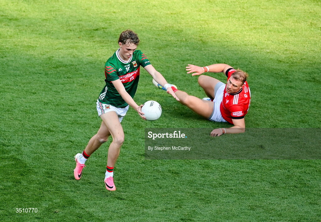 11 July 2026; Kobe McDonald of Mayo during the GAA Football All-Ireland Senior Championship semi-final match between Mayo and Louth at Croke Park in Dublin. Photo by Stephen McCarthy/Sportsfile