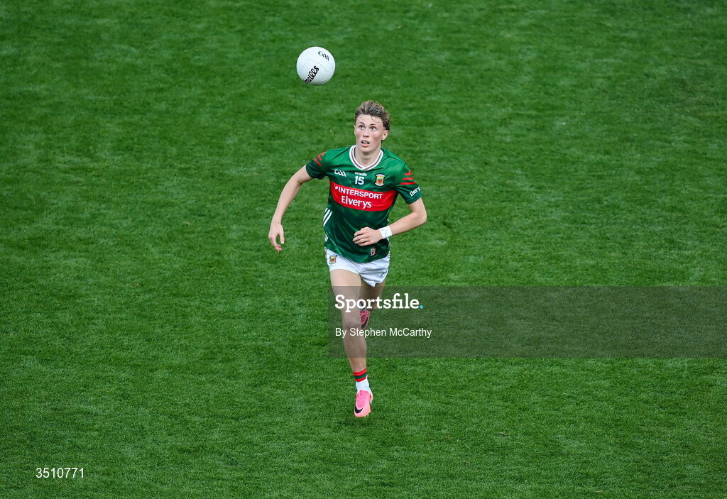 11 July 2026; Kobe McDonald of Mayo during the GAA Football All-Ireland Senior Championship semi-final match between Mayo and Louth at Croke Park in Dublin. Photo by Stephen McCarthy/Sportsfile