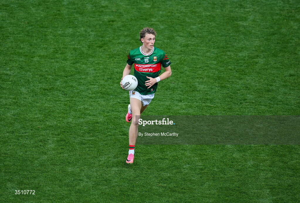 11 July 2026; Kobe McDonald of Mayo during the GAA Football All-Ireland Senior Championship semi-final match between Mayo and Louth at Croke Park in Dublin. Photo by Stephen McCarthy/Sportsfile