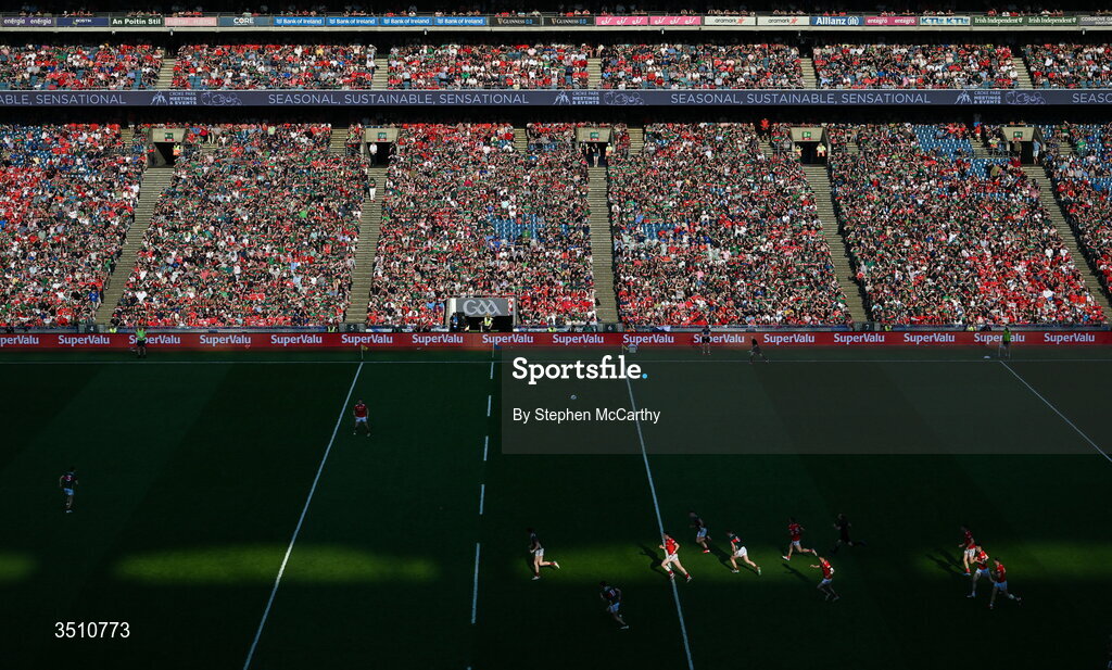 11 July 2026; A general view of the action during the GAA Football All-Ireland Senior Championship semi-final match between Mayo and Louth at Croke Park in Dublin. Photo by Stephen McCarthy/Sportsfile