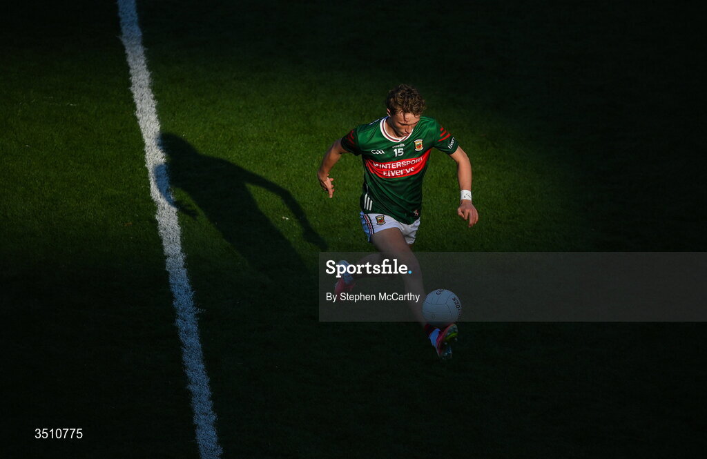 11 July 2026; Kobe McDonald of Mayo during the GAA Football All-Ireland Senior Championship semi-final match between Mayo and Louth at Croke Park in Dublin. Photo by Stephen McCarthy/Sportsfile