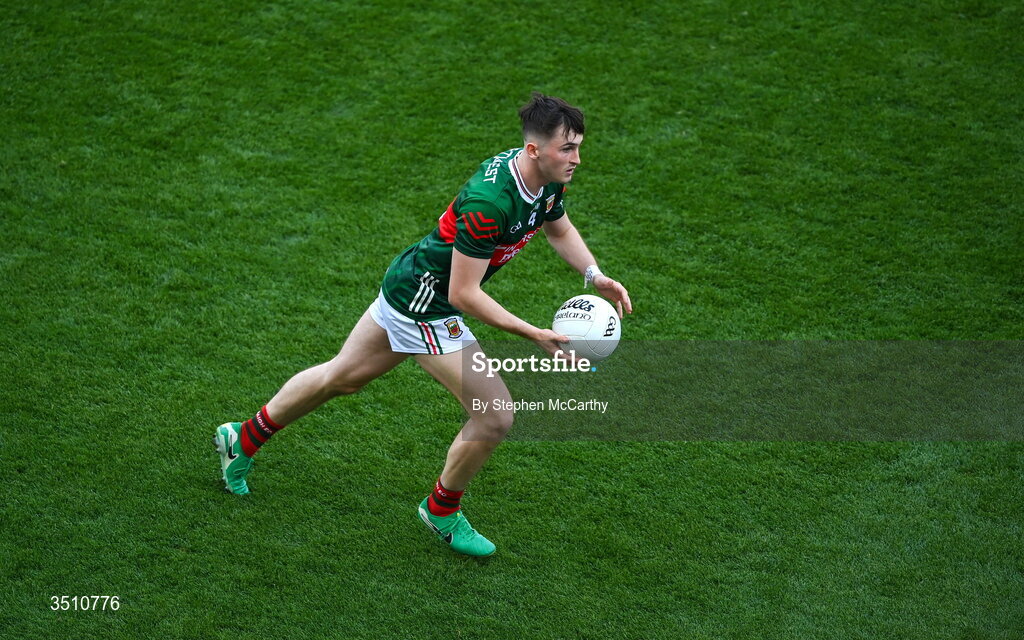 11 July 2026; Eoin McGreal of Mayo during the GAA Football All-Ireland Senior Championship semi-final match between Mayo and Louth at Croke Park in Dublin. Photo by Stephen McCarthy/Sportsfile