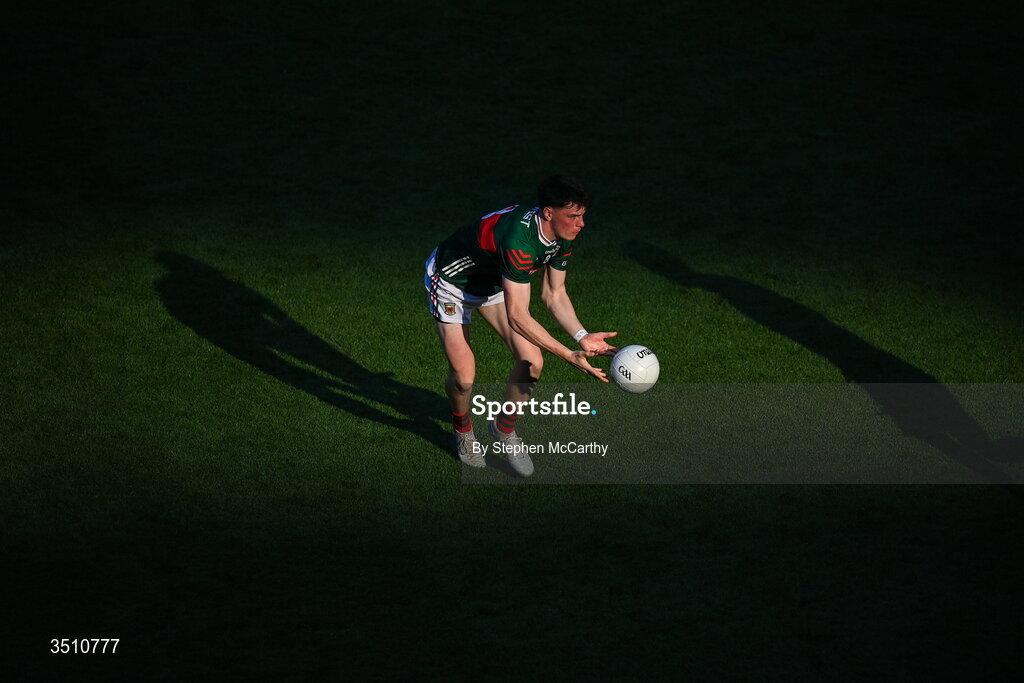 11 July 2026; Bob Tuohy of Mayo during the GAA Football All-Ireland Senior Championship semi-final match between Mayo and Louth at Croke Park in Dublin. Photo by Stephen McCarthy/Sportsfile