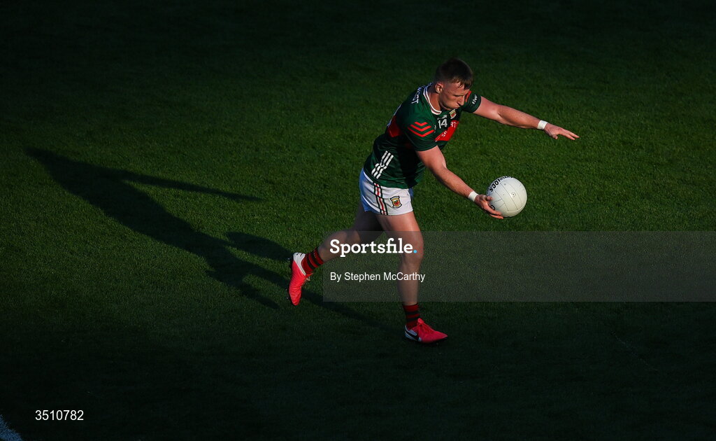 11 July 2026; Ryan O'Donoghue of Mayo during the GAA Football All-Ireland Senior Championship semi-final match between Mayo and Louth at Croke Park in Dublin. Photo by Stephen McCarthy/Sportsfile