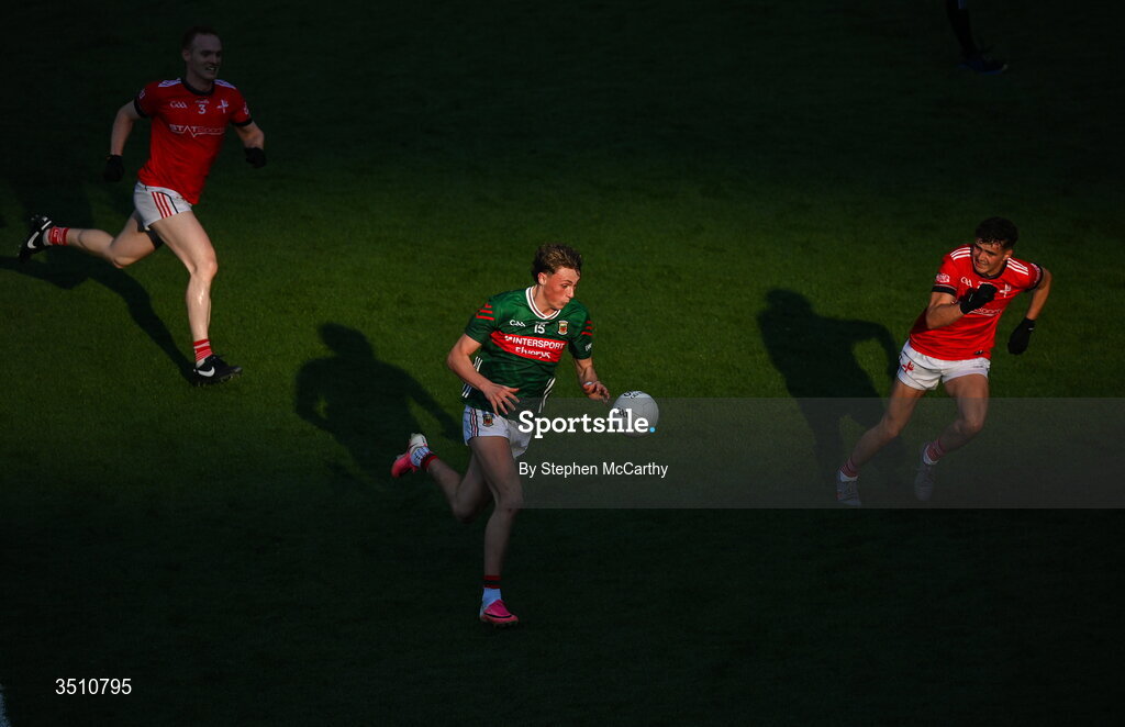 11 July 2026; Kobe McDonald of Mayo during the GAA Football All-Ireland Senior Championship semi-final match between Mayo and Louth at Croke Park in Dublin. Photo by Stephen McCarthy/Sportsfile