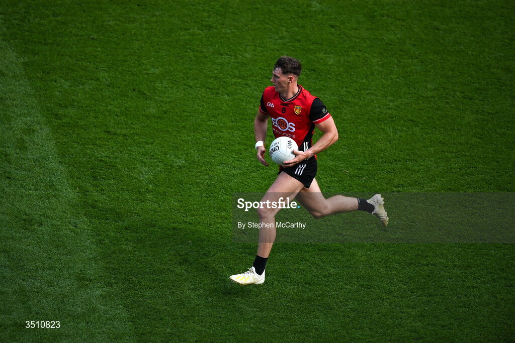 11 July 2026; Ryan McEvoy of Down during the Tailteann Cup final match between Down and Wicklow at Croke Park in Dublin. Photo by Stephen McCarthy/Sportsfile