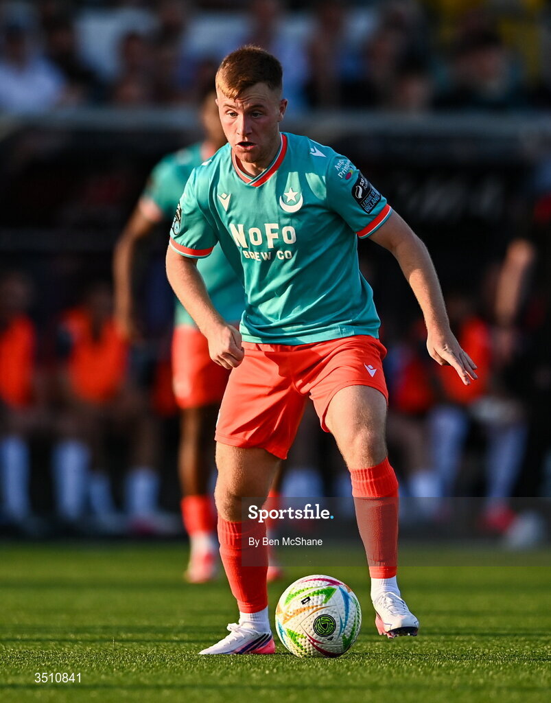 10 July 2026; Brandon Kavanagh of Drogheda United during the SSE Airtricity Men’s Premier Division match between Dundalk and Drogheda United at Oriel Park in Dundalk, Louth. Photo by Ben McShane/Sportsfile