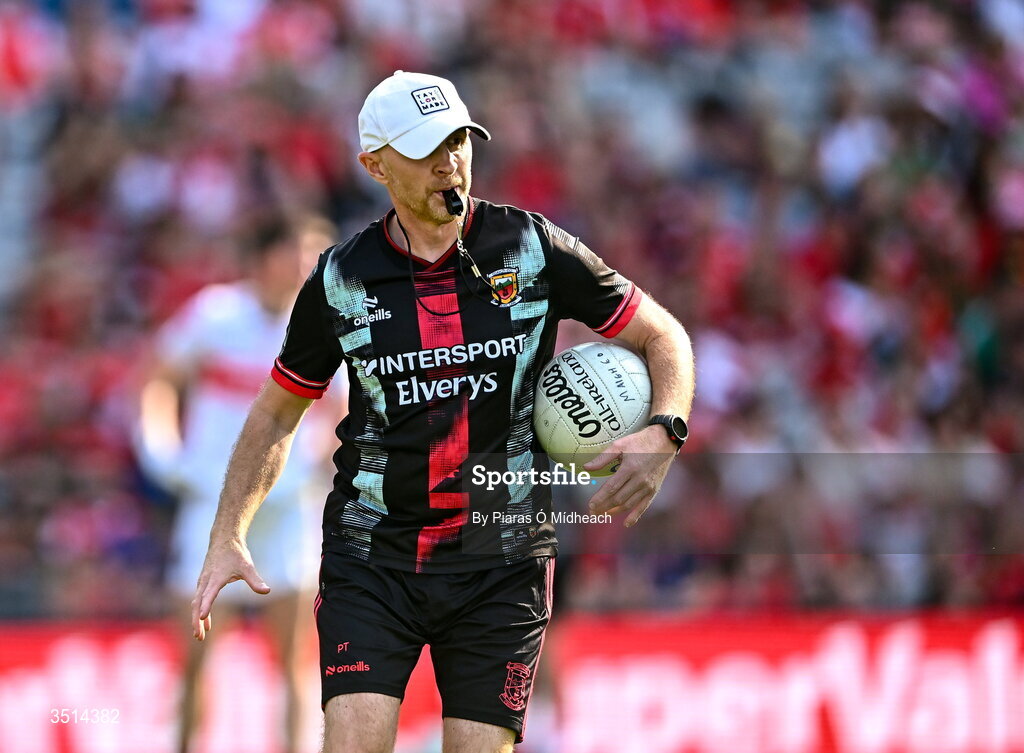 11 July 2026; Mayo coach Paddy Tally before the GAA Football All-Ireland Senior Championship semi-final match between Mayo and Louth at Croke Park in Dublin. Photo by Piaras Ó Mídheach/Sportsfile