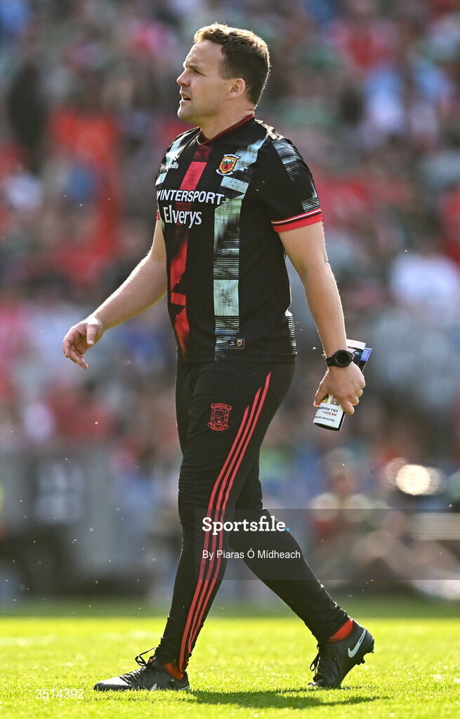 11 July 2026; Mayo manager Andy Moran before the GAA Football All-Ireland Senior Championship semi-final match between Mayo and Louth at Croke Park in Dublin. Photo by Piaras Ó Mídheach/Sportsfile
