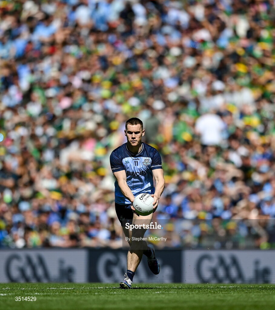 12 July 2026; Con O'Callaghan of Dublin during the GAA Football All-Ireland Senior Championship semi-final match between Dublin and Kerry at Croke Park in Dublin. Photo by Stephen McCarthy/Sportsfile