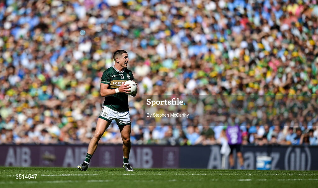 12 July 2026; Joe O'Connor of Kerry during the GAA Football All-Ireland Senior Championship semi-final match between Dublin and Kerry at Croke Park in Dublin. Photo by Stephen McCarthy/Sportsfile