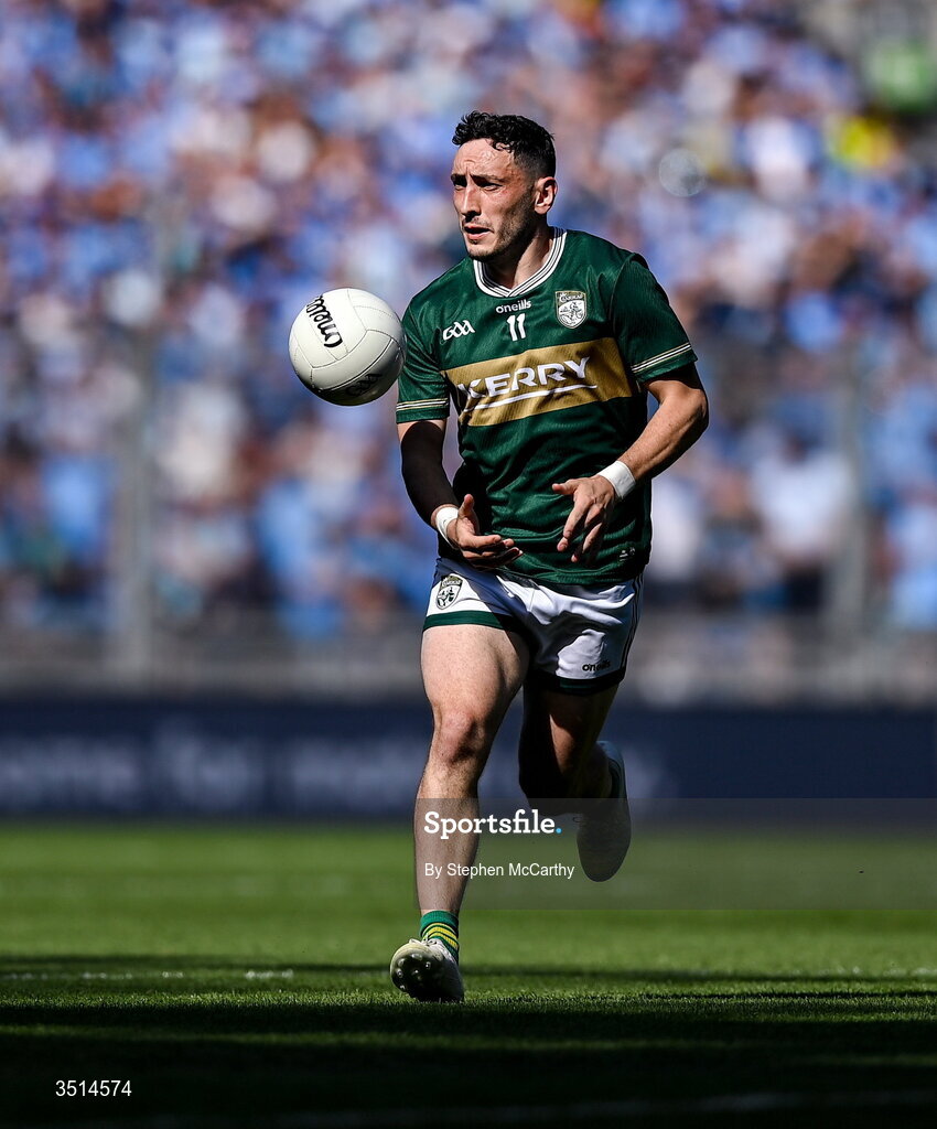 12 July 2026; Paudie Clifford of Kerry during the GAA Football All-Ireland Senior Championship semi-final match between Dublin and Kerry at Croke Park in Dublin. Photo by Stephen McCarthy/Sportsfile