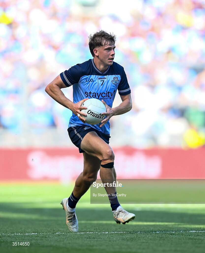 12 July 2026; Charlie McMorrow of Dublin during the GAA Football All-Ireland Senior Championship semi-final match between Dublin and Kerry at Croke Park in Dublin. Photo by Stephen McCarthy/Sportsfile