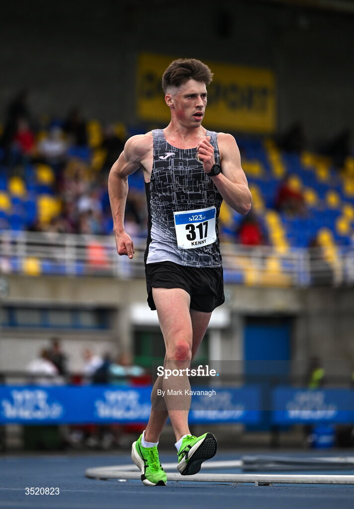 25 July 2026; David Kenny of Farranfore Maine Valley A.C. competing in the 10,000m walk during day one of the 123.ie National Senior Track & Field Championships 2026 at Morton Stadium in Dublin. Photo by Mark Kavanagh/Sportsfile