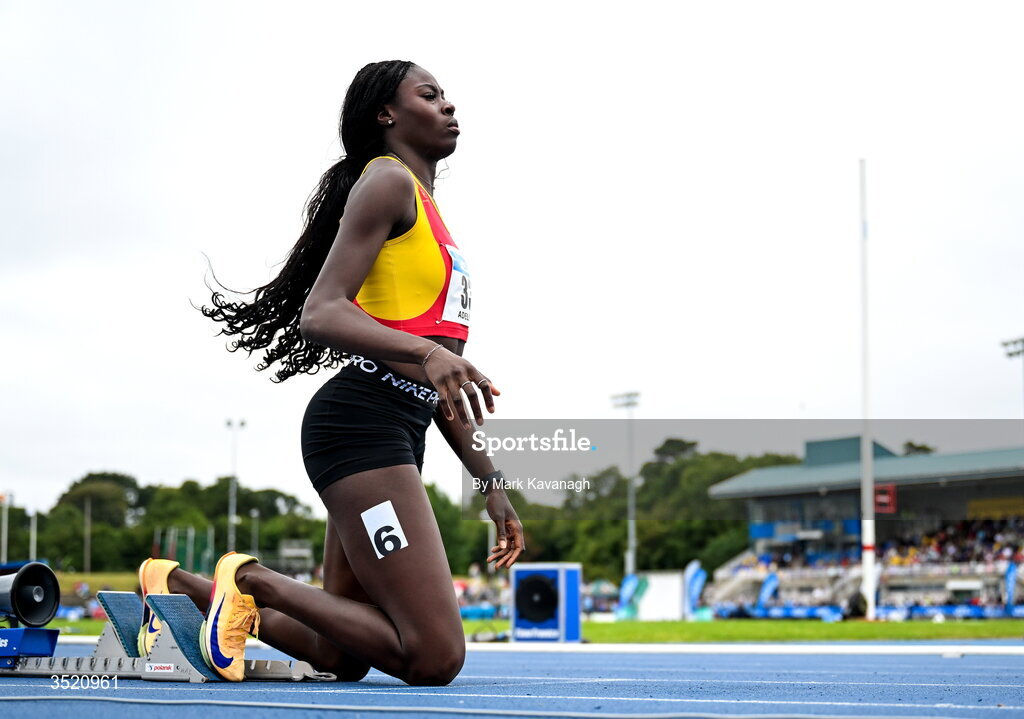 25 July 2026; Rhasidat Adeleke of Tallaght A.C. competing in the 200m during day one of the 123.ie National Senior Track & Field Championships 2026 at Morton Stadium in Dublin. Photo by Mark Kavanagh/Sportsfile