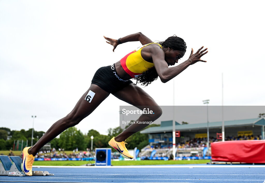 25 July 2026; Rhasidat Adeleke of Tallaght A.C. competing in the 200m during day one of the 123.ie National Senior Track & Field Championships 2026 at Morton Stadium in Dublin. Photo by Mark Kavanagh/Sportsfile