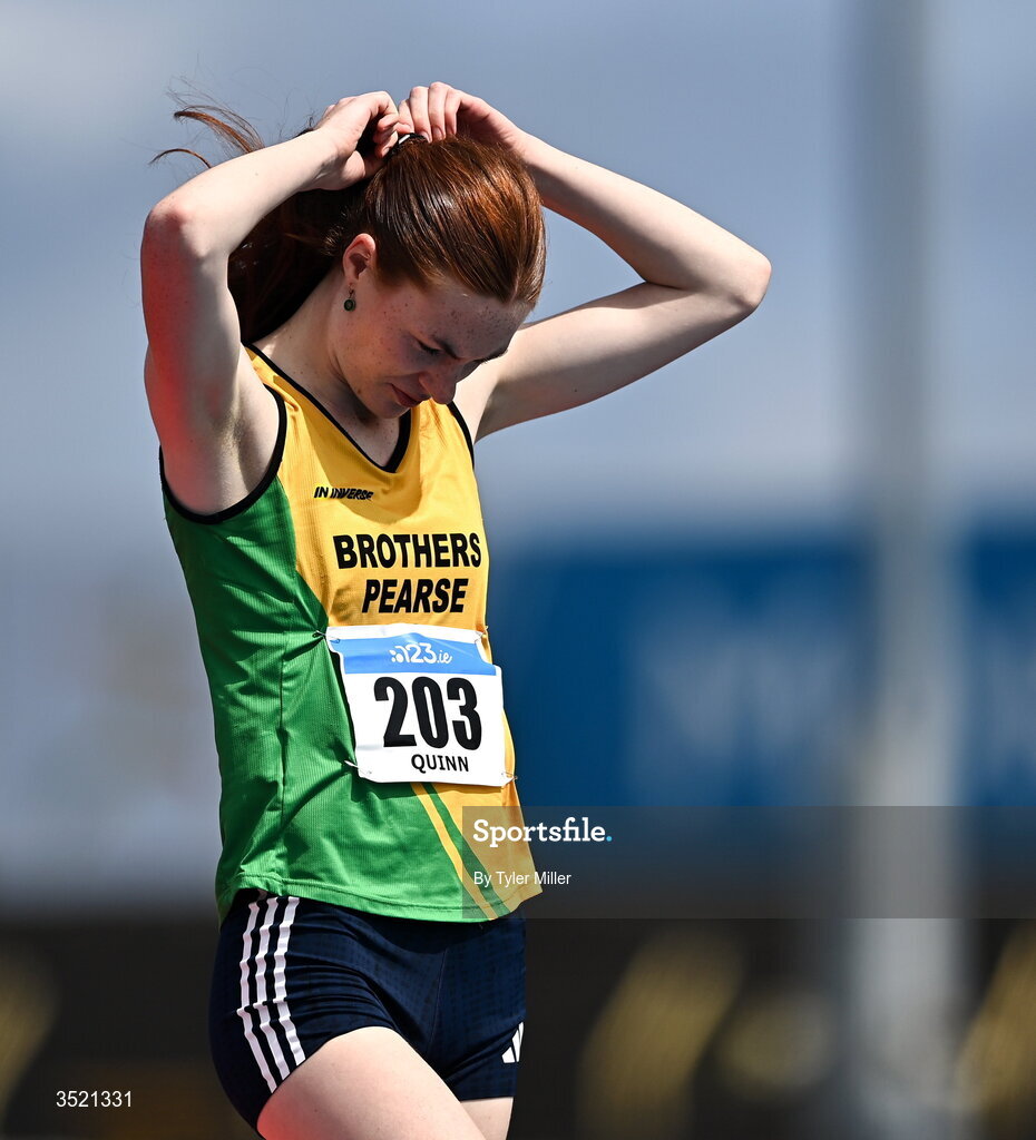 25 July 2026; Siun Quinn of Brothers Pearse A.C., Dublin, competes in the womne's high jump during day one of the 123.ie National Senior Track & Field Championships 2026 at Morton Stadium in Dublin. Photo by Tyler Miller/Sportsfile