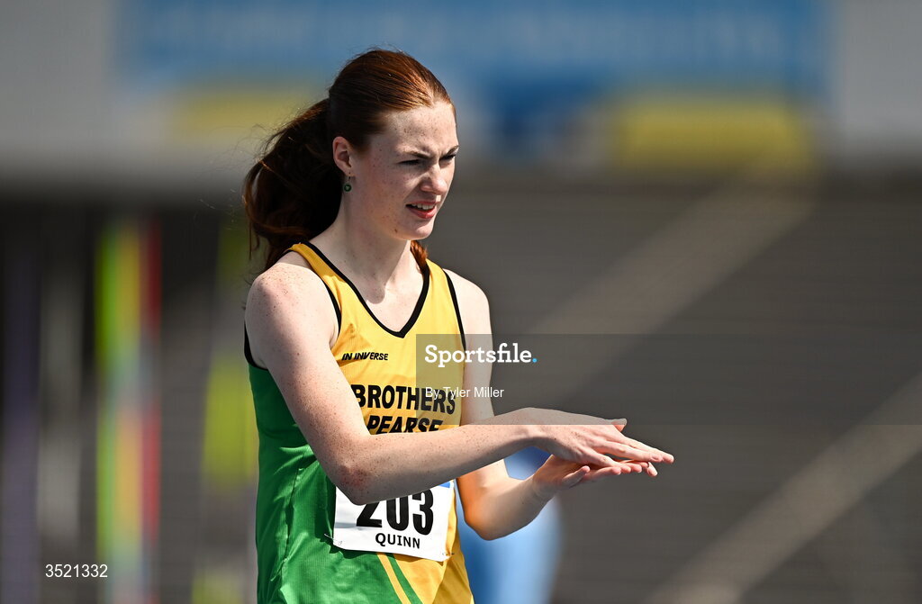 25 July 2026; Siun Quinn of Brothers Pearse A.C., Dublin, competes in the womne's high jump during day one of the 123.ie National Senior Track & Field Championships 2026 at Morton Stadium in Dublin. Photo by Tyler Miller/Sportsfile