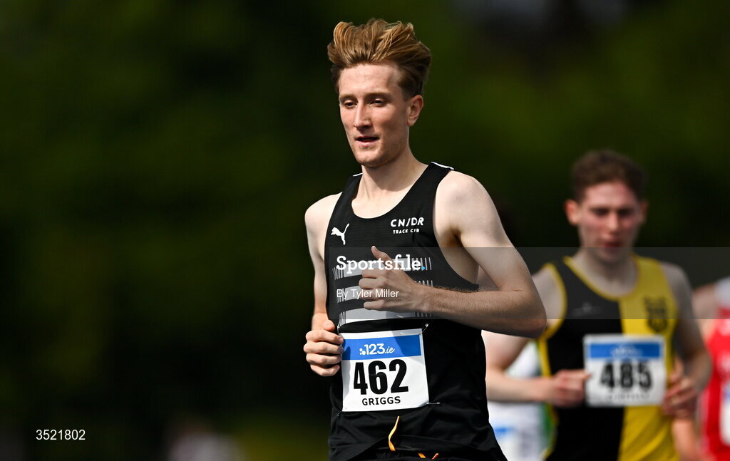 25 July 2026; Nick Griggs of CNDR Track A.C., Antrim, competes in the men's 1500m heats during day one of the 123.ie National Senior Track & Field Championships 2026 at Morton Stadium in Dublin. Photo by Tyler Miller/Sportsfile